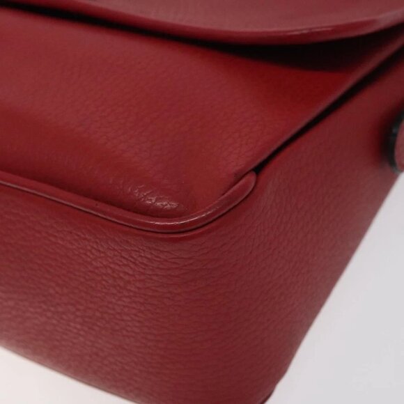 BALENCIAGA Shoulder Bag Leather Vintage Red Gold - Picture 9 of 15